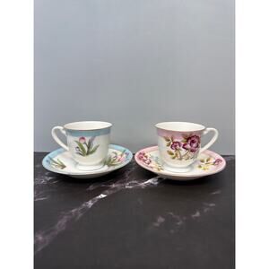 Set of 2 Demitasse Merit Cups and Saucers made in Occupied Japan